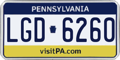 PA license plate LGD6260