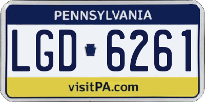 PA license plate LGD6261