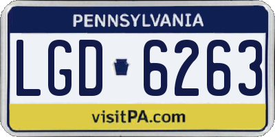 PA license plate LGD6263