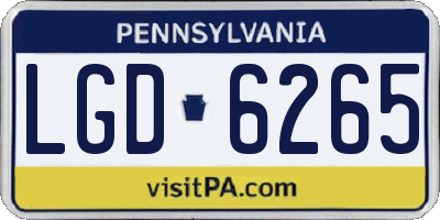 PA license plate LGD6265