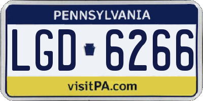 PA license plate LGD6266