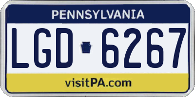 PA license plate LGD6267