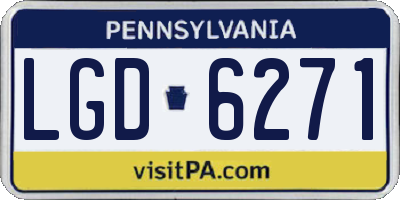 PA license plate LGD6271