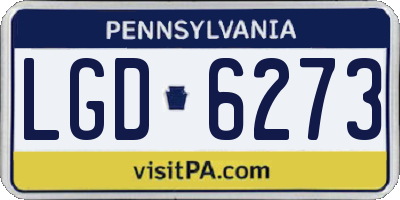 PA license plate LGD6273