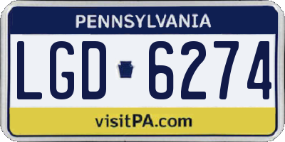 PA license plate LGD6274