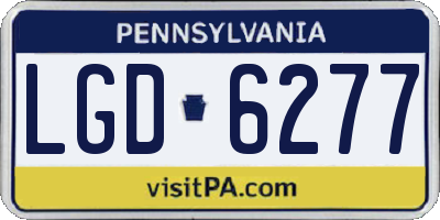 PA license plate LGD6277