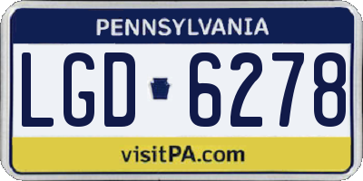 PA license plate LGD6278