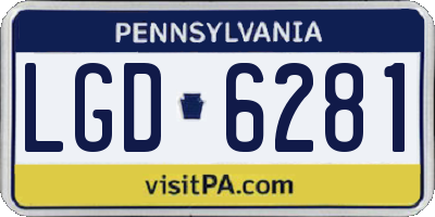 PA license plate LGD6281