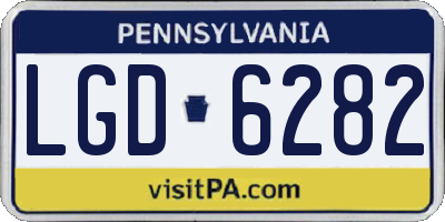 PA license plate LGD6282
