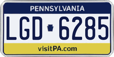 PA license plate LGD6285