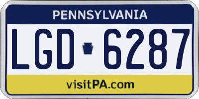 PA license plate LGD6287