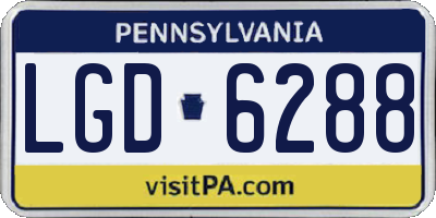 PA license plate LGD6288