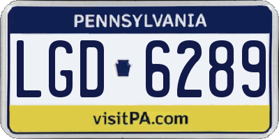 PA license plate LGD6289