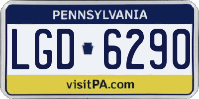 PA license plate LGD6290