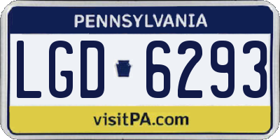 PA license plate LGD6293