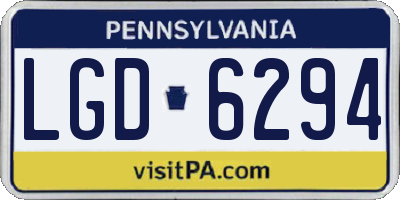 PA license plate LGD6294