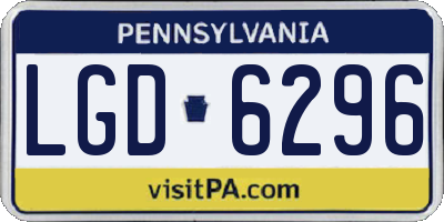 PA license plate LGD6296