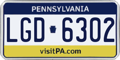 PA license plate LGD6302