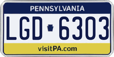 PA license plate LGD6303