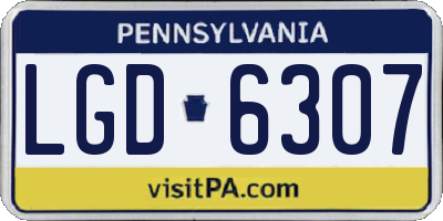 PA license plate LGD6307