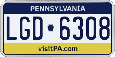 PA license plate LGD6308