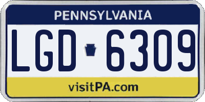 PA license plate LGD6309