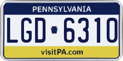 PA license plate LGD6310