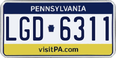 PA license plate LGD6311