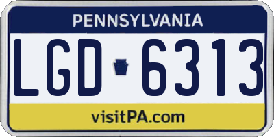 PA license plate LGD6313