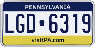 PA license plate LGD6319