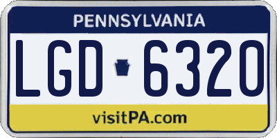 PA license plate LGD6320