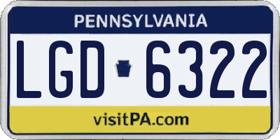 PA license plate LGD6322