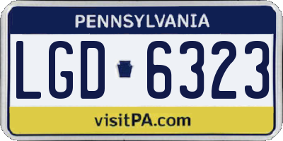 PA license plate LGD6323