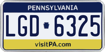 PA license plate LGD6325