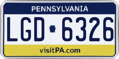 PA license plate LGD6326
