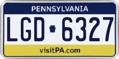 PA license plate LGD6327