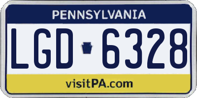 PA license plate LGD6328