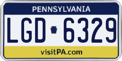 PA license plate LGD6329