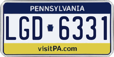 PA license plate LGD6331