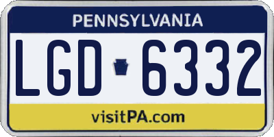 PA license plate LGD6332