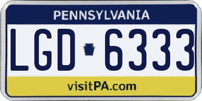 PA license plate LGD6333