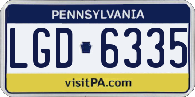PA license plate LGD6335
