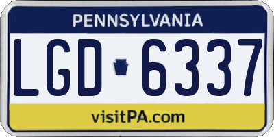 PA license plate LGD6337