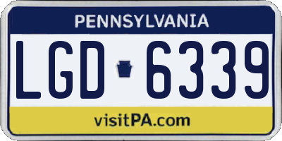 PA license plate LGD6339