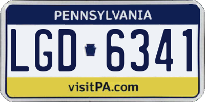 PA license plate LGD6341