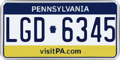 PA license plate LGD6345