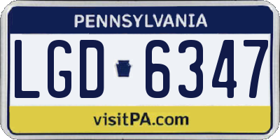 PA license plate LGD6347