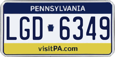 PA license plate LGD6349