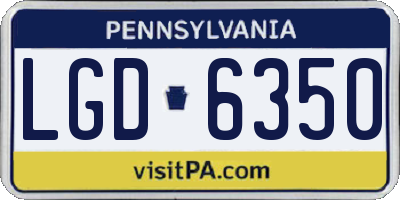 PA license plate LGD6350