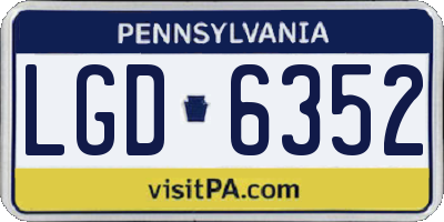 PA license plate LGD6352